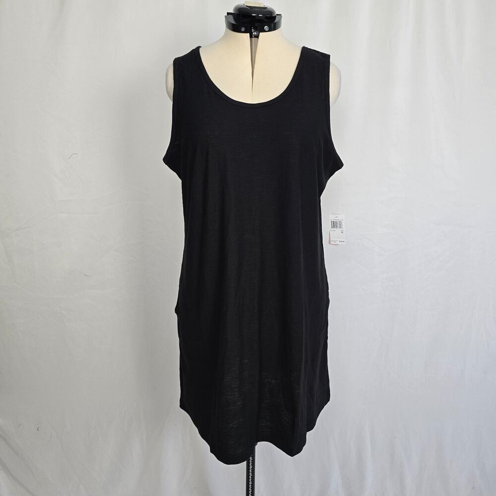 U.S. Apparel Tank Dress Women's XL Black Swim Coverup Pockets NWT